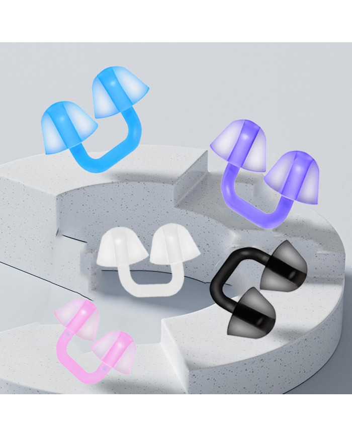 Bouchons de nez de natation Protecteur de nez en silicone confortable Pince-nez de natation étanche réutilisable [...]