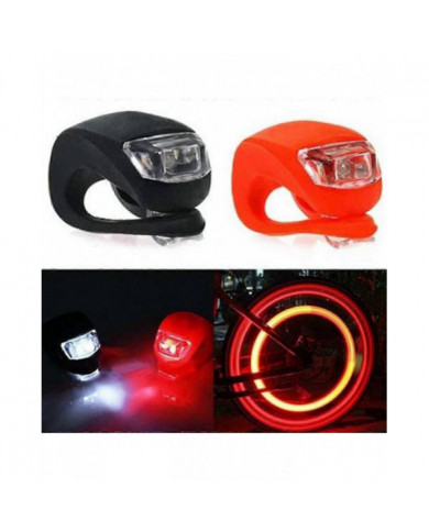 10x Lampe de vélo Vélo Lumière avant Feu arrière Roue Lumière Led Silicone Lampe