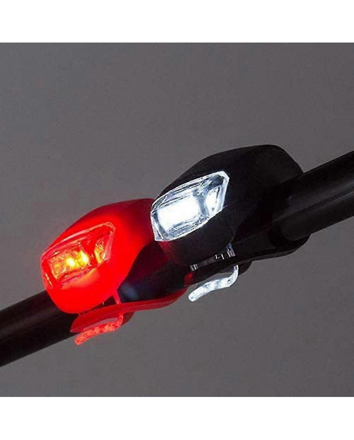 10x Lampe de vélo Vélo Lumière avant Feu arrière Roue Lumière Led Silicone Lampe