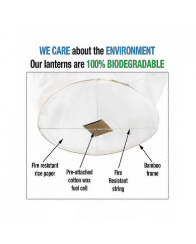 10 PCS Blanc Chinois Ciel Lanternes Chinois Lanternes Eco Friendly Lanternes pour Mariages Célébrations Cérémonies [...]