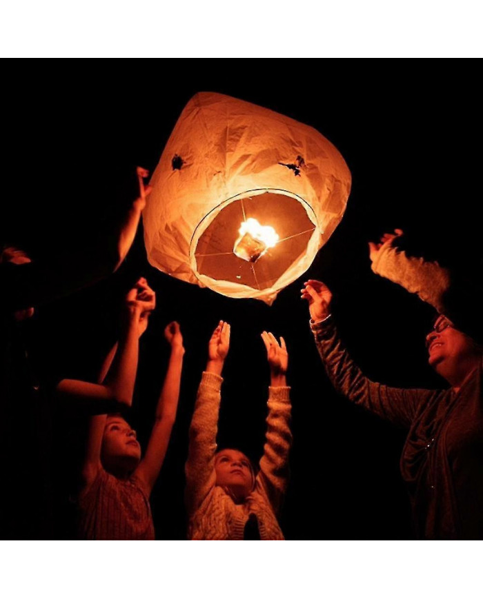 10 PCS Blanc Chinois Ciel Lanternes Chinois Lanternes Eco Friendly Lanternes pour Mariages Célébrations Cérémonies [...]