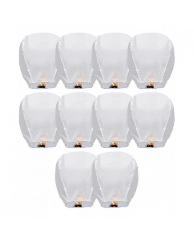 Paquet de 10 lanternes célestes Lanterne en papier résistant au feu écologique, biodégradable sans fil à libérer [...]