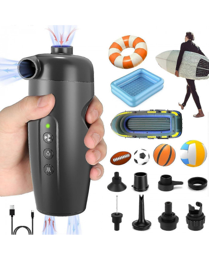 Pompe à air électrique 20psi, gonfleur électrique, avec 7 buses d’air et adaptateur, gonfleur/dégonfleur rapide 2 [...]