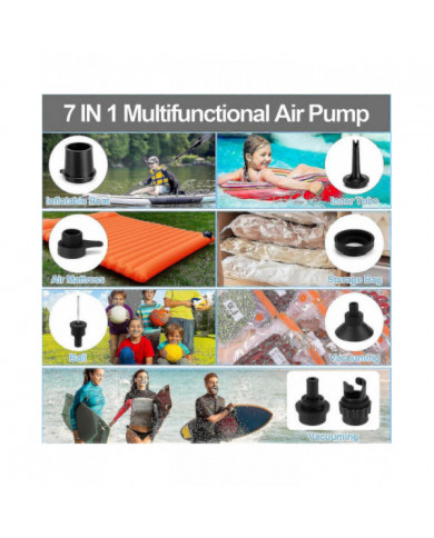 Pompe à air électrique 20psi, gonfleur électrique, avec 7 buses d’air et adaptateur, gonfleur/dégonfleur rapide 2 [...]