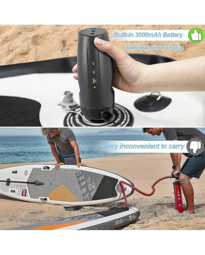 Pompe à air électrique 20psi, gonfleur électrique, avec 7 buses d’air et adaptateur, gonfleur/dégonfleur rapide 2 [...]