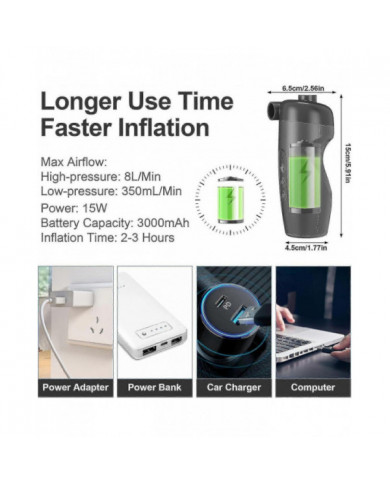 Pompe à air électrique 20psi, gonfleur électrique, avec 7 buses d’air et adaptateur, gonfleur/dégonfleur rapide 2 [...]