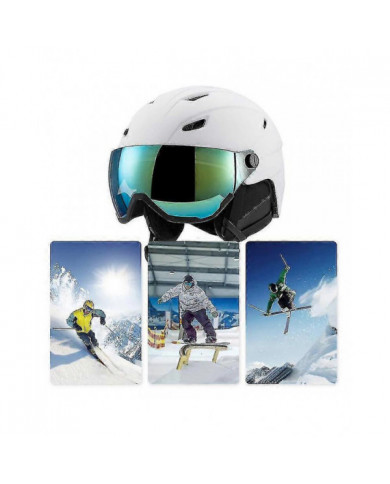 Casque De Ski Avec Lunettes De Ski, Casque De Snowboard Et Visière 2-en-1