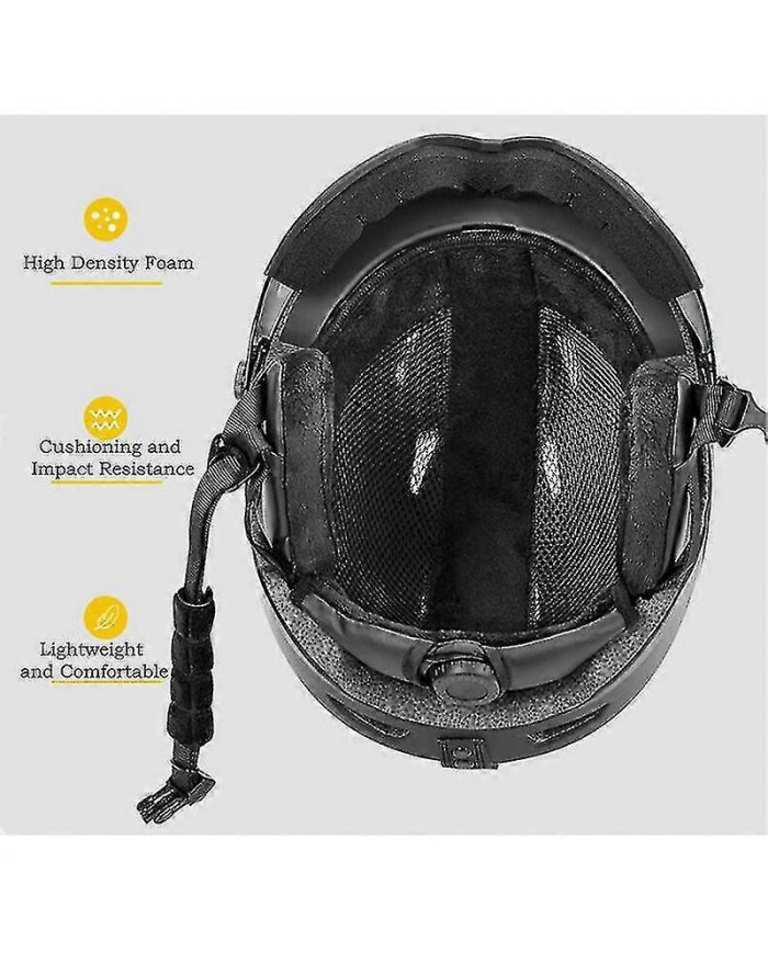 Casque De Ski Avec Lunettes De Ski, Casque De Snowboard Et Visière 2-en-1