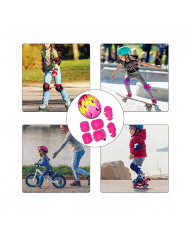 7 Pcs Set Enfants Enfants Casque Genou Coudière Cyclisme Skate Vélo Protecs