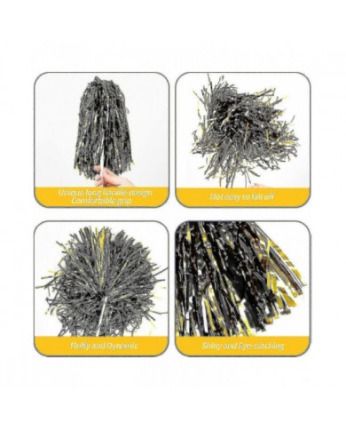 24 Pack Cheerleading Metallic Pom Pom Pom 12 pouces Pom Pom Poms avec bâton