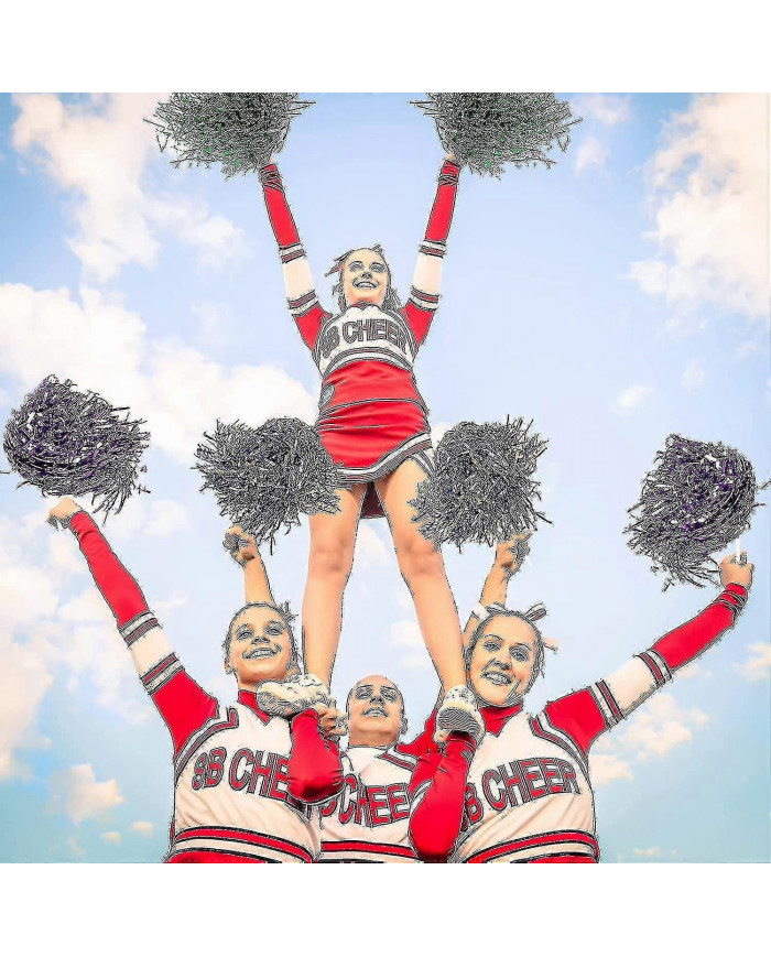 24 Pack Cheerleading Metallic Pom Pom Pom 12 pouces Pom Pom Poms avec bâton