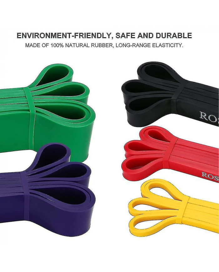 Ensemble de 5 bandes de résistance Pull Up Assist Exercise Workout Band Set for Fitness Strength haltérophilie et [...]