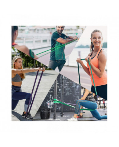 Ensemble de 5 bandes de résistance Pull Up Assist Exercise Workout Band Set for Fitness Strength haltérophilie et [...]