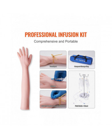 Kit de pratique de phlébotomie, kit de bras d’entraînement IV de simulation élevée avec sac de transport, pratique [...]