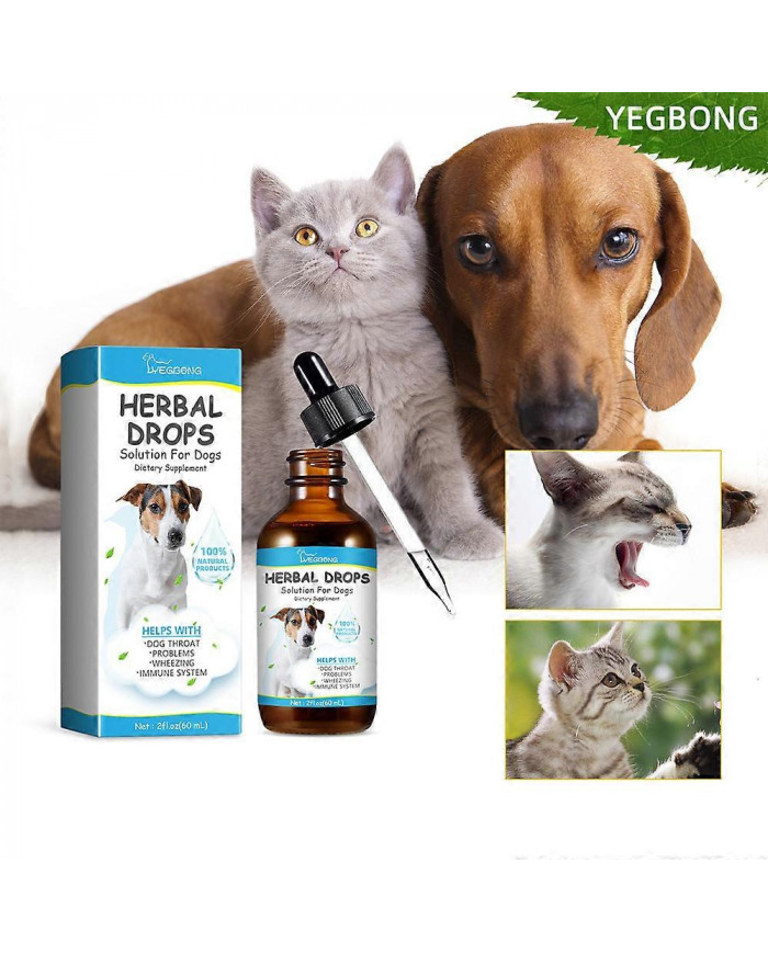 Traitement de la toux pour chiens, solution de gouttes à base de plantes pour les chiens complément alimentaire, [...]