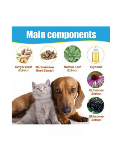 Traitement de la toux pour chiens, solution de gouttes à base de plantes pour les chiens complément alimentaire, [...]