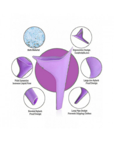 Dispositif d’urination féminine - Entonnoir d’urinoir 5 pièces pour femmes Entonnoir de pipi féminin réutilisable [...]