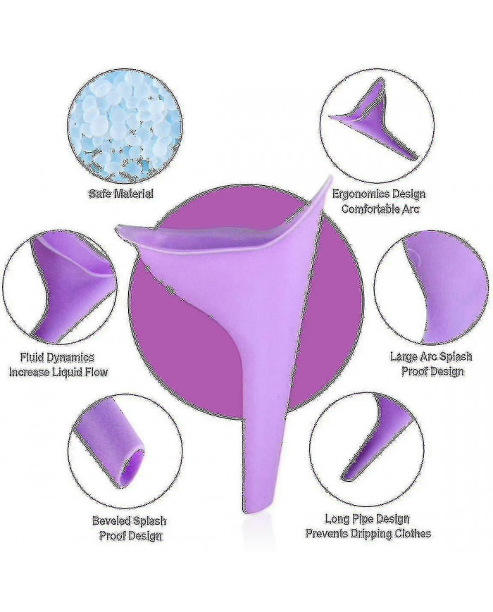 Dispositif d’urination féminine - Entonnoir d’urinoir 5 pièces pour femmes Entonnoir de pipi féminin réutilisable [...]