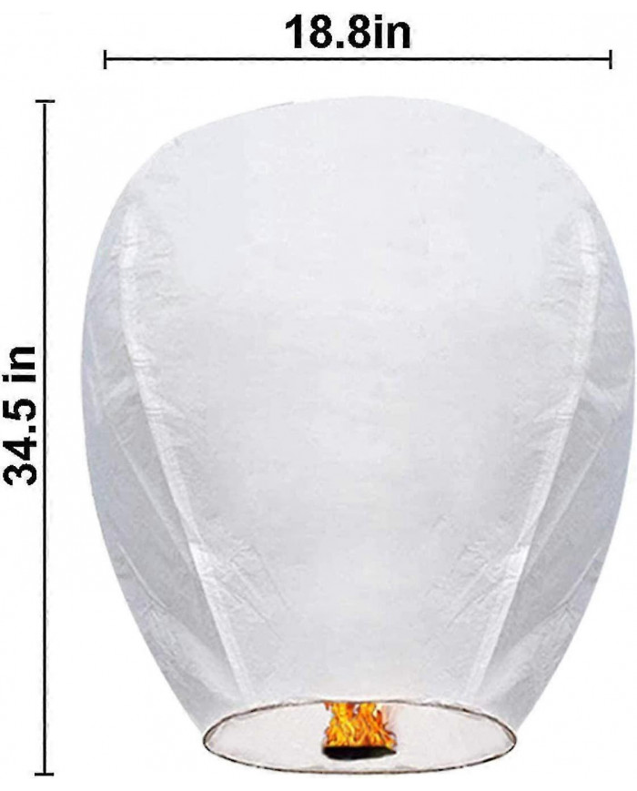 Lanternes de ciel Respectueux de l’environnement, biodégradable sans fil Lanterne en papier résistant au feu à [...]