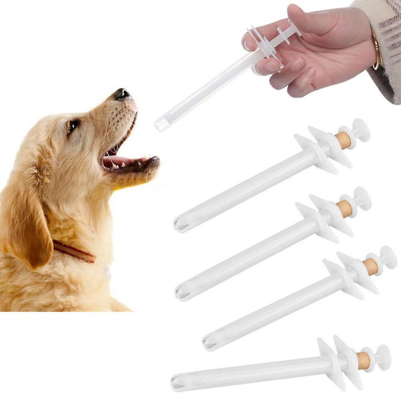 Pet Piller 4 Pieces Plastic Pet Pill Poppers Handy Durable Pet Pill Dispenser