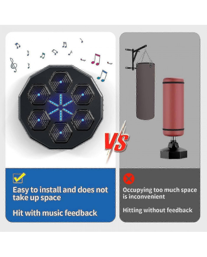 Machine de boxe de musique intelligenteJeu de boxe monté au mur, coussin de boxe électronique avec [...]