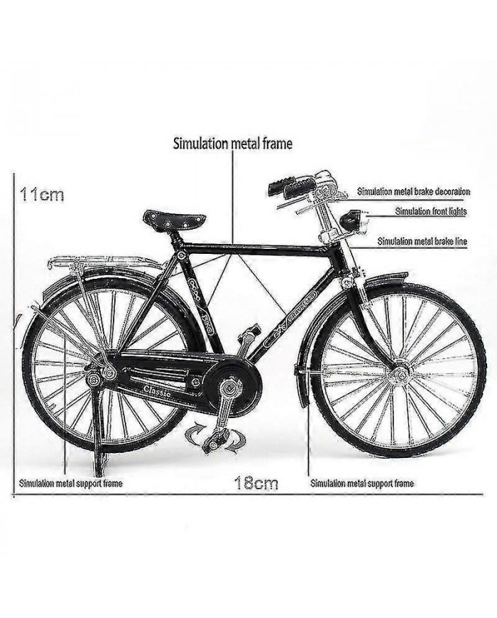 1: 10 Alliage Classic Retro Bicycle Model Ornament