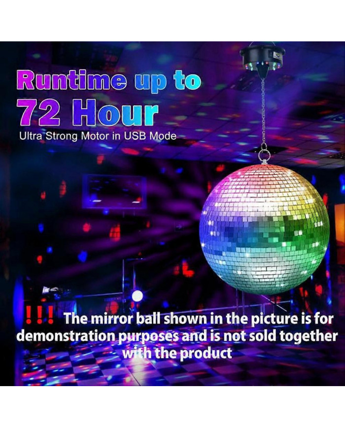 Lumières rotatives du moteur de boule disco avec télécommande, 18 LED pour 12, 16, 20, 24 pouces Mirror Ball [...]