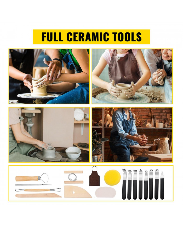 Roue de poterie 11 pouces Roue en céramique Machine Lever Jambes Pédale Kit d’outils de bricolage