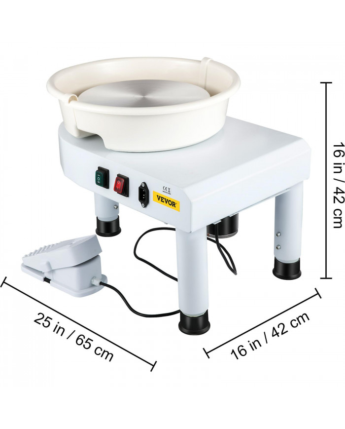 Roue de poterie 11 pouces Roue en céramique Machine Lever Jambes Pédale Kit d’outils de bricolage