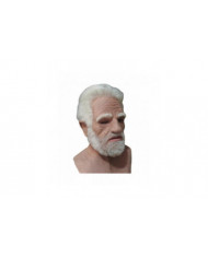 Old Man Face Cover Latex Masque réaliste, Halloween Creepy Wrinkle Old Person Mask Adult Fancy Dress Costume