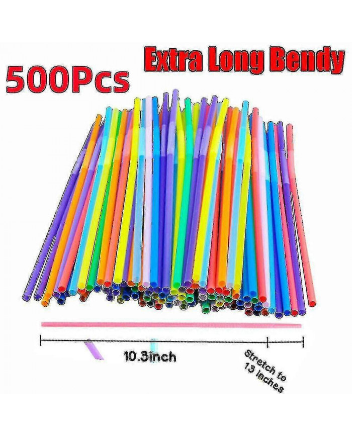 1000x Pailles en plastique Bendy Pailles colorées Anniversaire Mariage Fête d’été Boisson