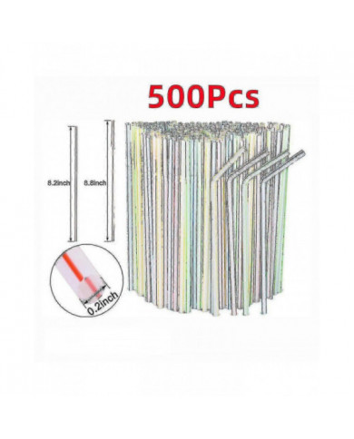 1000x Pailles en plastique Bendy Pailles colorées Anniversaire Mariage Fête d’été Boisson