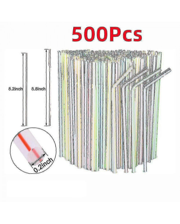 1000x Pailles en plastique Bendy Pailles colorées Anniversaire Mariage Fête d’été Boisson