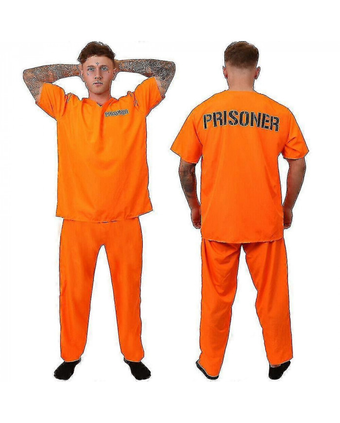 Costume de détenu adulte Orange Prisonnier Jumpsuit Jailbird Outfit Pour Halloween Orange Prisonnier Costume [...]