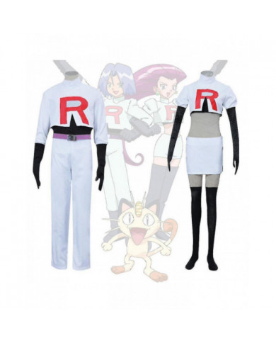 Cosplay Galaxy Rockets James Jessie Pullover Pantalon Jupe Gants Bas Ensemble Complet Jeu Costume Unisexe Adultes