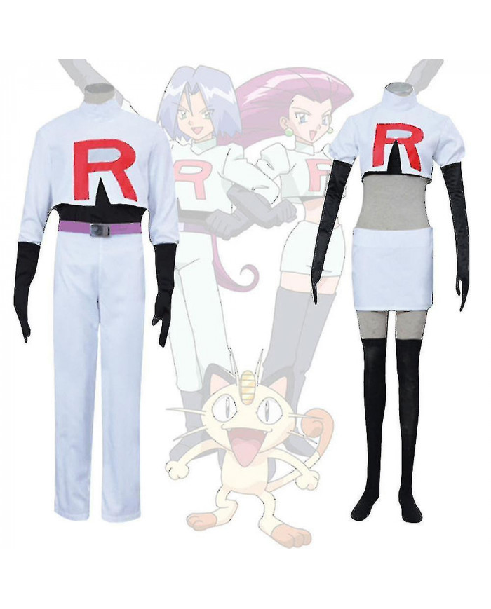 Cosplay Galaxy Rockets James Jessie Pullover Pantalon Jupe Gants Bas Ensemble Complet Jeu Costume Unisexe Adultes