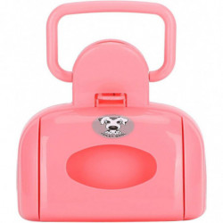 Pets Pooper Scooper,Pink Dog Waste Cleaning Tool with Storage Case Humanized Crday Gift