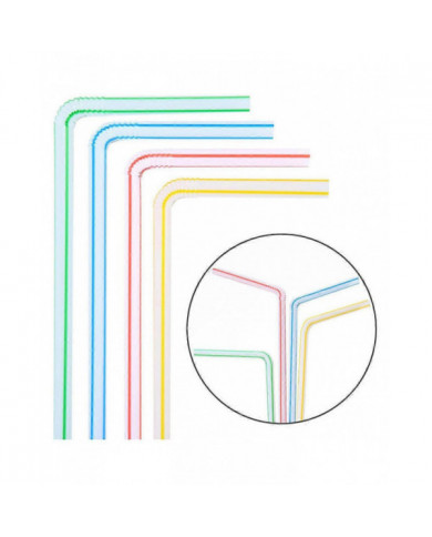 300 pièces pailles en plastique 8 pouces de long multicolore rayé lit