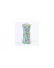 300 pièces pailles en plastique 8 pouces de long multicolore rayé lit