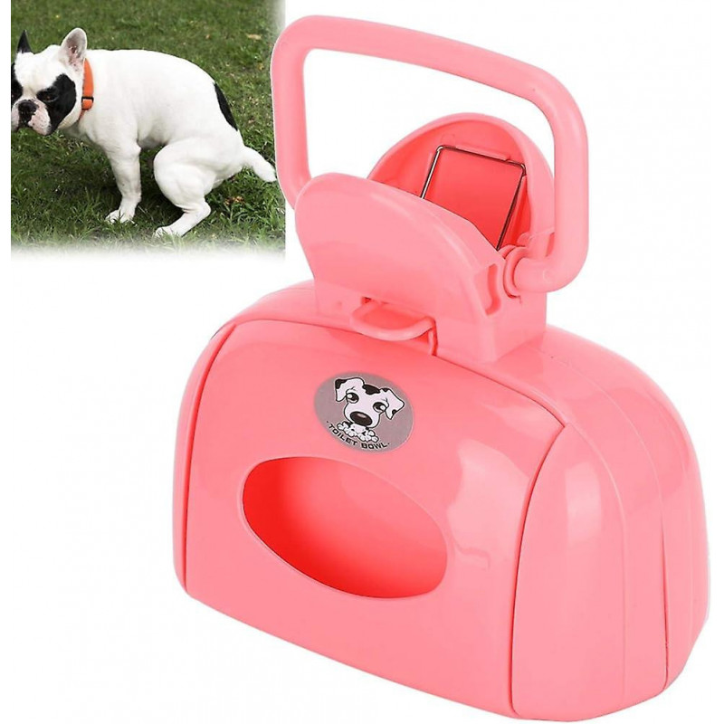 Pets Pooper Scooper,Pink Dog Waste Cleaning Tool with Storage Case Humanized Crday Gift