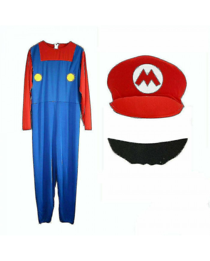 Homme adulte Super Mario et Luigi Fancy Dress Plumber Bros Halloween Costume