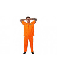Adultes Prisonniers Condamné Orange Prisonnier Top Orange Pantalon Orange Assorti Cops Voleurs xi