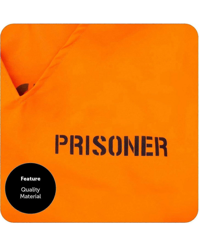 Adultes Prisonniers Condamné Orange Prisonnier Top Orange Pantalon Orange Assorti Cops Voleurs xi