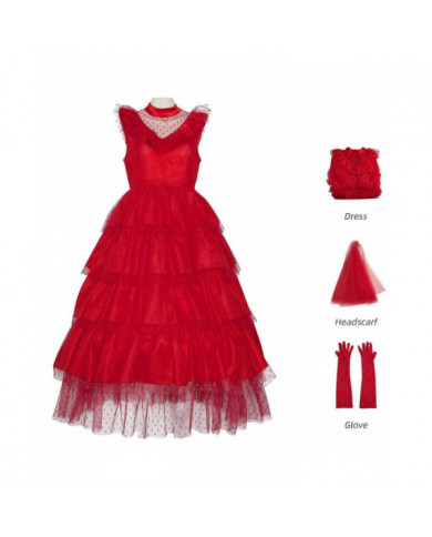 2024 Lydia Ghost Bride Cosplay Costumes Femmes Rouge Robe de mariée Gants Costume Film Cosable Cosplay Costumes [...]