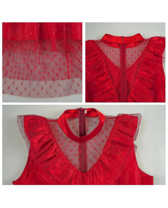 2024 Lydia Ghost Bride Cosplay Costumes Femmes Rouge Robe de mariée Gants Costume Film Cosable Cosplay Costumes [...]