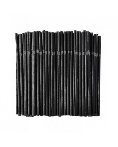 500/200/100pcs Flexible Bendy Black Drinking Straws En plastique Pailles jetables