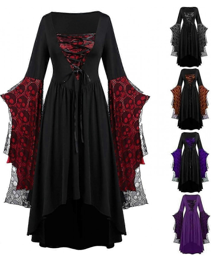Costumes d’Halloween Femme 2024 Dentelle Plus Taille Renaissance Robe Halloween Adulte Robe de bal Robes Corset [...]