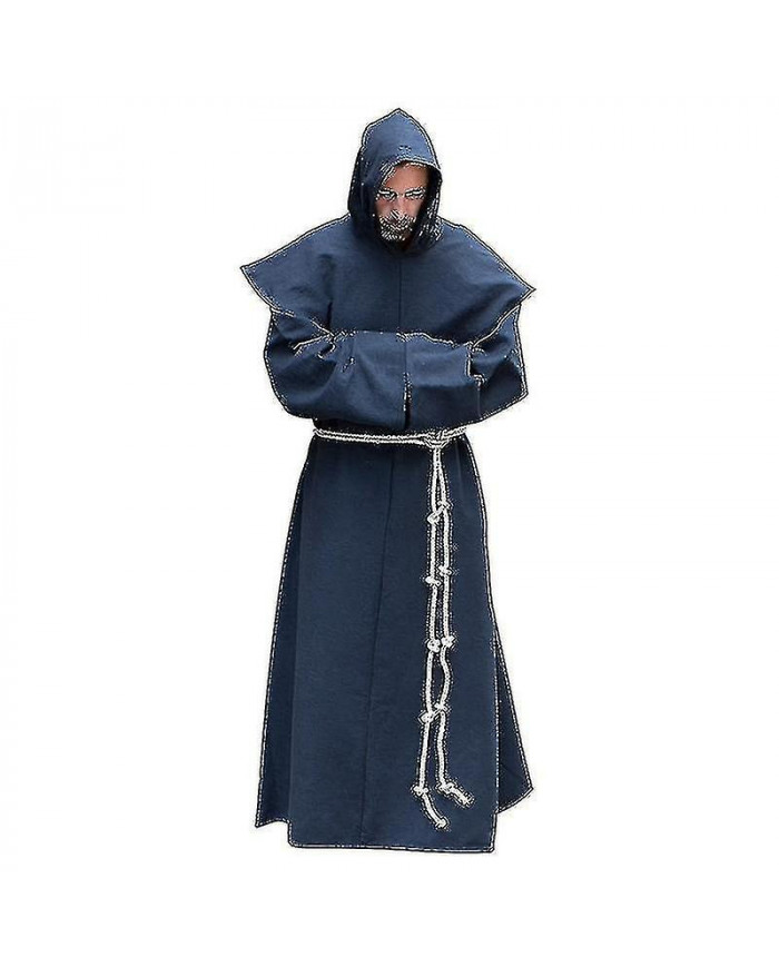 S-5xl Renaissance Moine Clergé Habit Scapulaire Frère Costume Religieux Robe Saint Robe Hommes Prêtre Capuche [...]