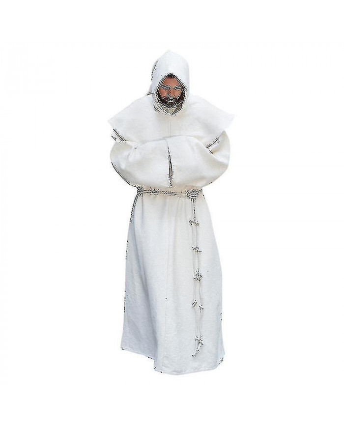 S-5xl Renaissance Moine Clergé Habit Scapulaire Frère Costume Religieux Robe Saint Robe Hommes Prêtre Capuche [...]