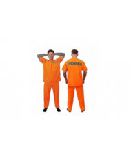Adultes Prisonniers Condamné Orange Prisonnier Haut Pantalon Orange assorti Flics Voleurs
